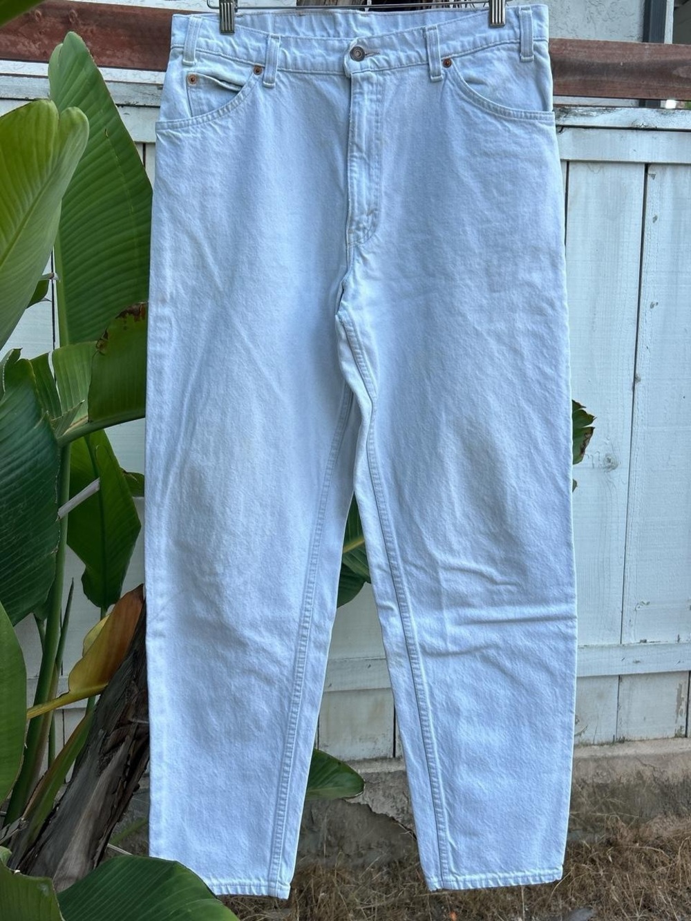 Vintage 1990s Levi’s 550 Orange Tab USA White Jeans 32x30 Relaxed Tapered